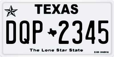 TX license plate DQP2345