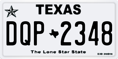 TX license plate DQP2348