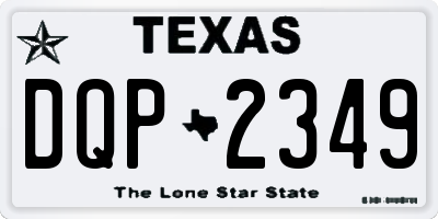 TX license plate DQP2349