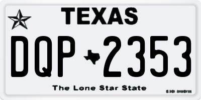 TX license plate DQP2353