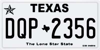 TX license plate DQP2356