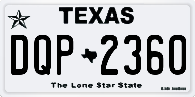 TX license plate DQP2360