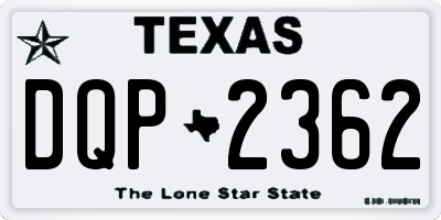 TX license plate DQP2362