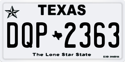 TX license plate DQP2363