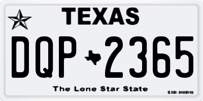 TX license plate DQP2365