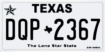 TX license plate DQP2367