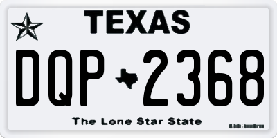 TX license plate DQP2368
