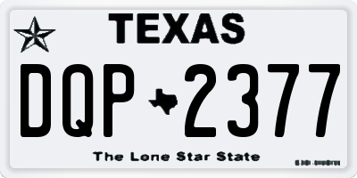 TX license plate DQP2377