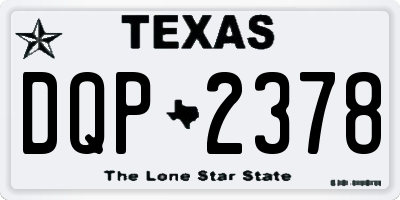 TX license plate DQP2378