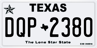 TX license plate DQP2380
