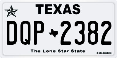 TX license plate DQP2382