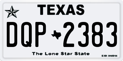 TX license plate DQP2383