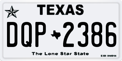 TX license plate DQP2386