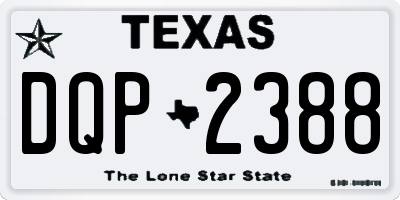 TX license plate DQP2388