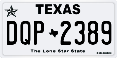 TX license plate DQP2389