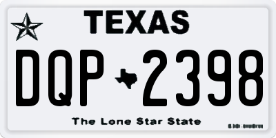 TX license plate DQP2398