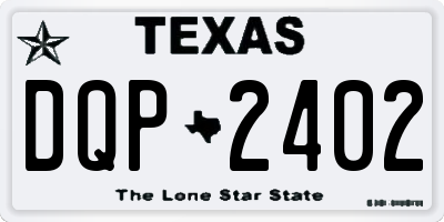 TX license plate DQP2402