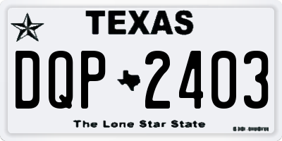 TX license plate DQP2403