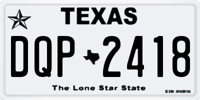 TX license plate DQP2418