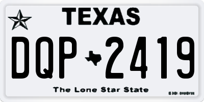 TX license plate DQP2419