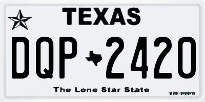 TX license plate DQP2420