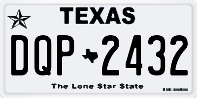 TX license plate DQP2432