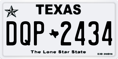 TX license plate DQP2434
