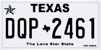 TX license plate DQP2461
