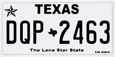 TX license plate DQP2463