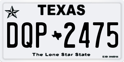 TX license plate DQP2475