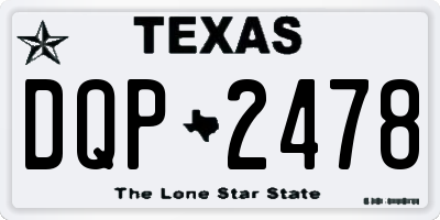 TX license plate DQP2478