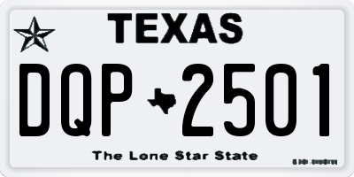TX license plate DQP2501