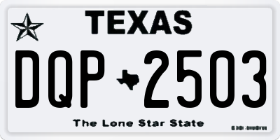 TX license plate DQP2503