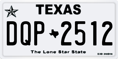 TX license plate DQP2512