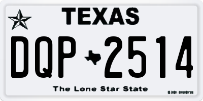 TX license plate DQP2514