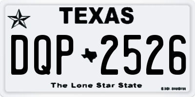 TX license plate DQP2526
