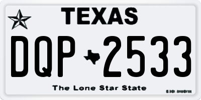 TX license plate DQP2533