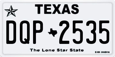 TX license plate DQP2535