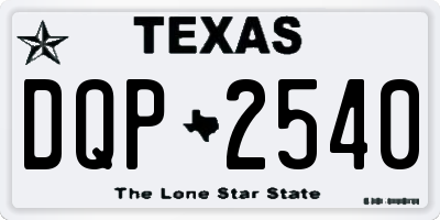 TX license plate DQP2540