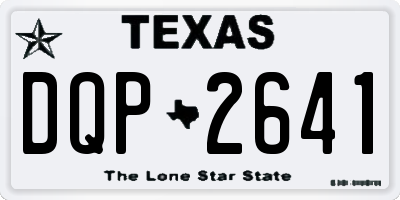 TX license plate DQP2641