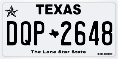 TX license plate DQP2648