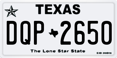 TX license plate DQP2650