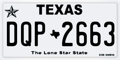 TX license plate DQP2663