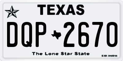 TX license plate DQP2670