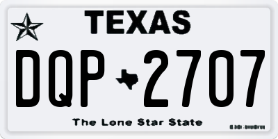 TX license plate DQP2707