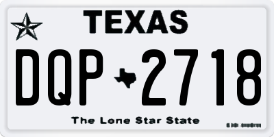TX license plate DQP2718