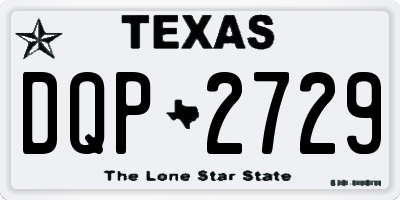 TX license plate DQP2729