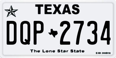 TX license plate DQP2734