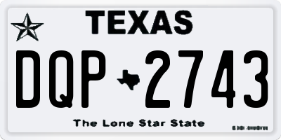 TX license plate DQP2743
