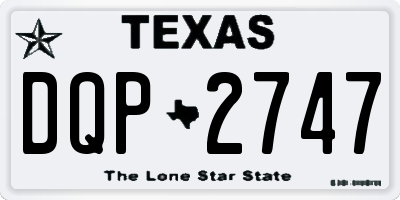 TX license plate DQP2747